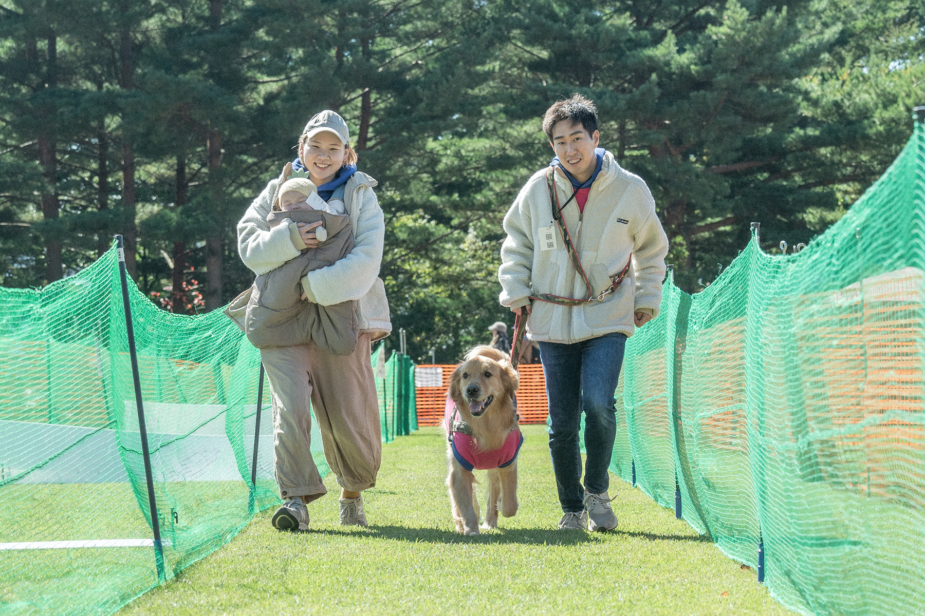 家族でダッシュ撮影(Retriever)